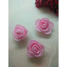 Цветы (фоамиран+органза) цв. св.-розовый 40 мм,  цена за 1 шт